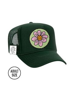 Our Woolf With Me® trucker hat is perfect for your sunshine adventures!☆Customize this adult trucker hat by adding interchangeable velcro embroidered patches! SIZE: Adult Size. Adjustable Snap Back Foam Front, 100% Polyester Mesh Back Velcro Patches, Uk Flag, Manhattan Beach, Lucky Cat, Snap Back, Snap Backs, Its My Birthday, Peace Sign, Hunter Green