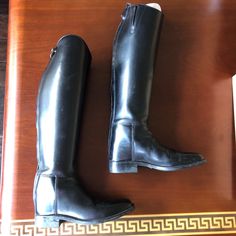 I Only Wore These To Two Dressage Shows. They Are Still Stiff Like New And Need To Be Broken In. I Will Ship Them In The Original Box With The Boot Bags And Stuffing And Everything. Would Make An Amazing Present For That Horse Lover In Your Life. Fitted Black Boots, Classic Fitted Riding Boots, Fitted Black Formal Boots, Black Fitted Formal Boots, Formal Fitted Black Boots, Fitted Full Length Formal Boots, Formal Fitted Full Length Boots, Formal Full-length Fitted Boots, Classic Fitted Black Boots