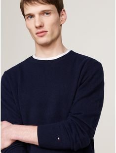 Tommy Hilfiger men's sweater. Woven from soft, sumptuous recycled cashmere, our sweater is finished in a timeless versatile design.  Material: 100% Recycled Cashmere. Tommy Hilfiger Classic Winter Sweater, Merino Wool Sweater For Layering, Tommy Hilfiger Classic Crew Neck Sweater, Tommy Hilfiger Man, Cashmere Sweaters, Tommy Hilfiger, Men Sweater, Cashmere