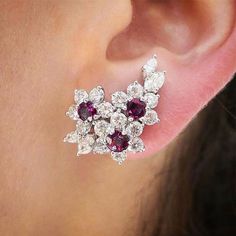 Eternity Cubic Zirconia Flower Stud Earrings Female Earrings, Womens Earrings Studs, Engagement Party Wedding, Cz Stud Earrings, Cubic Zirconia Earrings, Stud Earrings For Women, Watches Women Fashion, Zirconia Earrings, Chic Jewelry