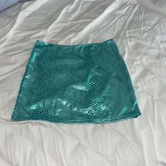 Size Medium New With Tag Good For Wearing To The Pool Or Beach Mermaid Mini Skirt, Teal Mini Skirt, Light Blue Casual Mini Skirt For Party, Casual Light Blue Mini Skirt For Party, Turquoise Skirt, Halloween Group, Teal Skirt, Sparkly Skirt, Mermaid Top