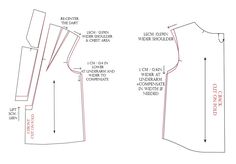 the front and back views of a women's top with measurements for each side