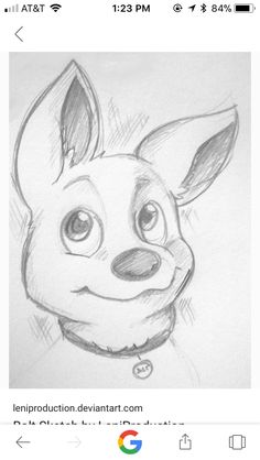 a drawing of a dog with big eyes