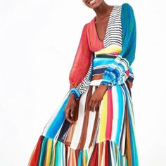 Questions? Leave A Comment Below! Bold Dresses For Spring Vacation, Vibrant Multicolor V-neck Midi Dress, Vibrant Multicolor V-neck Dress, Colorful Chic Maxi Dress, Chic Multicolor V-neck Midi Dress, Bold Multicolor Spring Dresses, Bold Multicolor Beach Dress, Bold Multicolor Summer Dresses, Vibrant Fitted Multicolor Midi Dress