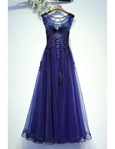 Blue Evening Dress With Corset Back, Royal Blue Sleeveless Tulle Dress, Blue Dress With Corset Back For Gala, Blue Sleeveless Gown For Banquet, Blue Evening Dress With Illusion Neckline, Royal Blue Sleeveless Dress For Banquet, Royal Blue Sleeveless Banquet Dress, Sleeveless Royal Blue Banquet Dress, Royal Blue Fitted Sleeveless Gown