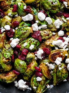 brussels sprouts with cranberries and goat cheese