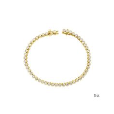 Diamond Bezel Tennis Bracelet Delicate Bracelet, Gold Bracelet