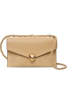 Cult Gaia Renee Convertible Leather Crossbody Bag | Nordstrom Beige Crossbody Shoulder Bag With Detachable Strap, Light Brown Crossbody Bag With Detachable Strap, Beige Crossbody Box Bag With Detachable Strap, Coated Canvas Crossbody Flap Bag With Gold-tone Hardware, Taupe Crossbody Bag With Gold-tone Hardware, Cult Gaia, Leather Crossbody Bag, Leather Crossbody, Convertible