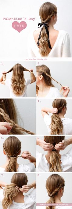 Yet another beauty site #hairtutorial #hair #valentinesday #valentinesdayhair Ponytail Haircut, Hairstyle Ponytail, Bob Pixie, Super Easy Hairstyles, No Heat Hairstyles, Hairstyles For Girls, Hairstyle Trends, Step By Step Hairstyles