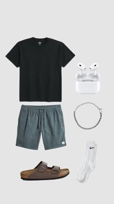 #outfitinspo #mensfashion #mensoutfitinspo Summer Fashion Shorts, Surf Style Men, Coach Outfits, Outfit For Boys, Birkenstock Outfit, Funky Hats