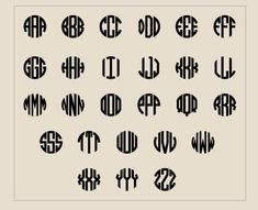 some type of monograms with different font and numbers