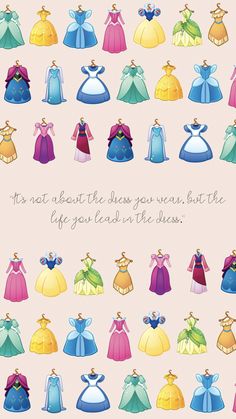 an image of many princess dresses on a pink background