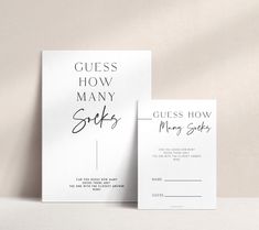 a white card with the words guess how many sucks on it and a note attached to it