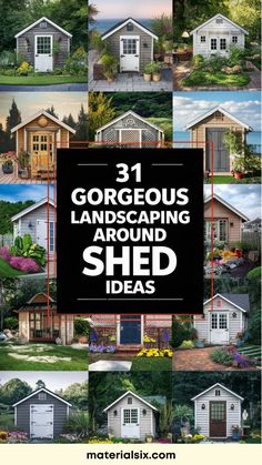 31 landscaping ideas for sheds. How To Decorate Around Storage Shed, Storage Shed Landscaping, Shed Curb Appeal, Shed Color Ideas, Shed Landscaping Ideas Backyards, Sheds Ideas Backyard, Small Front Yards