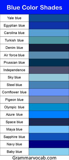 blue color shades for different colors