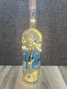 a bottle that has some lights in it