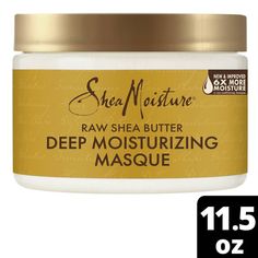 SheaMoisture Raw Shea Butter Deep Moisturizing Masque is a deep conditioning and hydrating hair mask that provides intense hydration to hair and locks in moisture for stronger, healthier hair. This mask treatment replenishes moisture and fortifies follicles for healthier-looking hair. Our deep conditioner for curly hair is perfect for revitalizing over-processed hair, damaged hair, or color-treated hair. Formulated with Raw Shea Butter, Sea Kelp and Argan Oil, this deep conditioner hair masque i Curly Hair Deep Conditioner, Products For Damaged Hair, Moisturizing Hair Mask, Deep Hair Conditioner, Shea Butter Hair, Moisturizing Hair, Hydrating Hair Mask, Hair Care Regimen, Raw Shea Butter