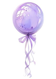 a purple balloon with a ribbon tied around it