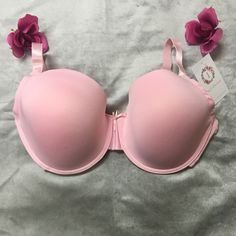 To All The Sexy Beautiful Voluptuous Ladies This Beautiful Full Figure T-Shirt Bra For Your Everyday Comfort A Smooth Demi Designed To Wear All Day And Not Show Through, With Underwire Support And Light Lining For Shape, Adjustable Straps, With Triple Row Hook-And-Eye Closure This Is Indeed A Must Have. Size 42d, Color Pink ***New Wt*** Lace Bralette Top, Purple Bras, Big Bra, Crop Bra, Blue Bra, Black Lace Bralette, Longline Bra, Plus Size Bra, Pretty Lingerie