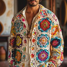 Bohemian Crochet Cardigan, Patchwork Cardigan, Floral Patchwork Cardigan, Crochet Cardigan, Granny Square Cardigan, Patchwork Jacket - Etsy