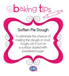 a poster with the words baking tips on it and an image of a pink frame