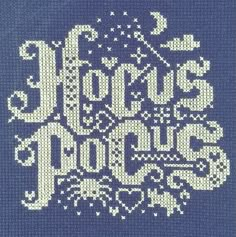 a cross - stitch pattern with the words hope is good in white on a blue background