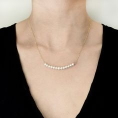 Linea Pearl Necklace Pearl Bar Necklace, Minimalist Bar, Pearl Rose, Pearl Strand, Gold Pearl Necklace, Pearl Strands, Jewelry Cleaner, Pink Pearl, Bar Necklace