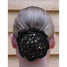 With the Hair Net Bun Cover, a neat and elegant appearance is all in the details. This hair bun cover is perfect for the stylish equestrian as it keeps hair securely in place while adding a hint of bling. A spring clip is attached to an elasticized fabric scrunchie. A crocheted net studded with sparkling clear rhinestone contains stray hairs. USA. Diamond Hair, Equestrian Helmet, Easy Bun, Hair Nets, Hair Net, Work Hairstyles, Sport Horse, Hair Toppers, Riding Outfit