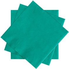 four green napkins sitting on top of each other