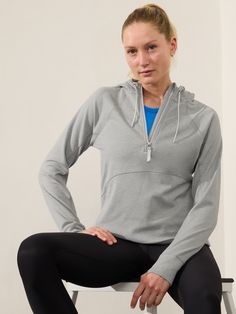 FOR: Medium to high-impact workouts at the gym, studio, or outdoors FEEL: Flex Fleece fabric has a cozy, brushed feel with all-around stretch FAVE: Thumbholes hold sleeves in place and keep warmth in Semi-fitted, skims easily over the body Regular length, hits at low hip. Athletic Heather Sportswear Hoodie For Gym, Sporty Athletic Fit Activewear For Light Sports, Gray Athleisure Sweatshirt For Sports, Athleisure Hoodie For Running During Sports Season, Athleisure Hoodie For Running, Functional Athletic Heather Hoodie For Sports, Athleisure Running Hoodie For Sports Season, Gray Technical Activewear With Athletic Fit, Moisture-wicking Hoodie For Gym In Athleisure Style