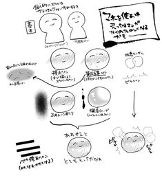 an image of some type of cartoon character's handwritten notes and instructions on how to draw them