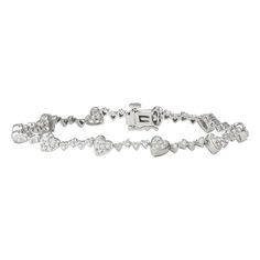 "Featuring a heart motif lined with dazzling, round-cut diamonds, this sterling silver bracelet beautifully accents your favorite outfits. Featuring a heart motif lined with dazzling, round-cut diamonds, this sterling silver bracelet beautifully accents your favorite outfits. Length: 7 in. Clasp: safety Metal: sterling silver Plating: rhodium Finish: polished Packaging: boxedDIAMOND DETAILS Total weight: 1 ct. Shape: round Setting: prong Gemstones may have been treated to enhance their appearanc Elegant Heart-shaped Brilliant Cut Diamond Bracelet, Classic White Gold Diamond Heart Bracelet, Classic Diamond Heart Bracelet In White Gold, Heart-shaped Diamond Bracelet For Wedding, Elegant Heart-shaped Diamond Bracelet, White Gold Diamond Heart Bracelet For Anniversary, Fine Jewelry Heart Cut Diamond Bracelet, Classic Heart-shaped Diamond Bracelet, Heart-shaped Diamond Bracelet For Formal Occasions