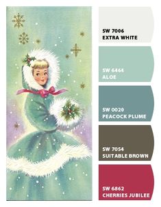 Vintage Christmas Color Palette, Color Seeds, Christmas Color Schemes, Christmas Creative, Christmas Illustrations