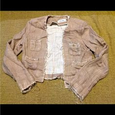 Nwot Calvin Klein Collarless Short Jacket In Tan Beige Linen Look Rough Edges Light Shoulder Pads Size 6 Petite Calvin Klein Cotton Outerwear For Fall, Calvin Klein Beige Outerwear For Spring, Calvin Klein Beige Spring Outerwear, Casual Calvin Klein Blazer For Spring, Calvin Klein Casual Spring Blazer, Casual Calvin Klein Spring Blazer, Jacket Beige, Short Jacket, Womens Calvin Klein