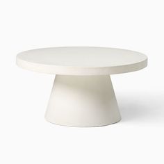 a white round table on a white background