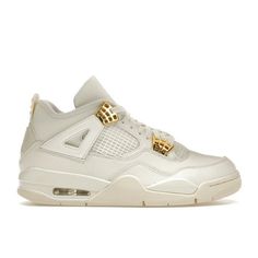 Women's Jordan 4 Retro Metallic Gold - AQ9129-170 - 6.5W As part of this partnership with Walmart, StockX has a 14 day return policy and the item must be in original, new condition with the StockX tag attached. Size: 6.5.  Color: Off-White.  Gender: female.  Age Group: adult. Jordan 4 Retro Metallic, Jordan 4 White, All Jordans, Jordan 4s