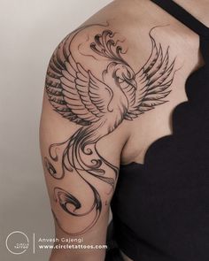 Phoenix Tattoo Women, Phoenix Tattoo Arm, A Phoenix Tattoo, Phoenix Tattoo Sleeve, Cross Tattoos For Women, Mom Tattoo Designs, Mommy Tattoos