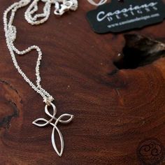 Cami Necklace - Cassiano Designs Pretty Jewelry Necklaces, Silver Cross Necklace, Sterling Silver Cross Necklace, Beautiful Cross, Gift Suggestions, Silver Cross Pendant, Handmade Wire Jewelry, Cross Design, Cross Designs