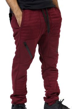 Moto Joggers in Burgundy – Fashion X Freedom Burgundy Pants Men, Burgundy Sweatpants, Burgundy Joggers, Dude Clothes, Burgundy Pants, African Shirts For Men, Jogger Pants Casual, African Shirts