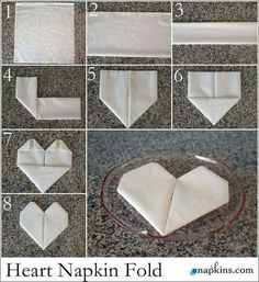 how to make a heart - shaped napkin