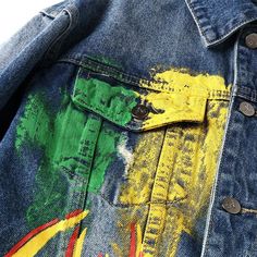 Denim Coat Grafitti-Denim jacket-Pisani Maura-Pisani Maura Pants Outfit Men, Denim Inspiration, Altered Couture, Painted Jeans, Painted Denim, Denim Design, Washed Denim, Mens Fashion Trends, Denim Coat