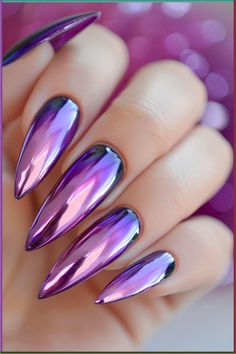 Hello December. #diy #nails #nailart #christmas Gorgeous Nails Designs, Purple Chrome Nails, Nail Parlour, Birthday Nail Designs, Nails Health, Everyday Glam, Smink Inspiration, Mermaid Nails