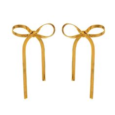 Fashion Flat Snake Chain Bowknot Earrings – Long Tassel Stainless Steel Jewelry for Women and Girls Add a touch of elegance and flair with our Fashion Flat Snake Chain Bowknot Earrings. These eye-catching earrings feature a distinctive bowknot shape combined with a flat snake chain and long tassel, creating a blend of modern sophistication and playful charm. Crafted from durable stainless steel, they offer a sleek and stylish finish that's perfect for any occasion. Ideal for both women and girls Elegant Gold Earrings With Bow Tie Detail, Chic Butterfly Knot Earrings For Party, Metal Bow Earrings For Gifts, Elegant Gold Earrings With Ribbon, Gold Party Bow, Gold Earrings With Decorative Bow For Party, Formal Bow Earrings In Metal, Gold Ribbon Earrings For Party, Party Bow Earrings In Metal