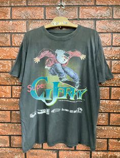 Vintage 90s Gasper Brother "Oldman Ollie" Skateboard Promo T Shirt / Old Skate / 90s Streetwear T Shirt Made In Usa Size L Condition : Good Used Size on tag : L Colour : Black Brand : Unknown Measurement : Armpit to armpit - 22.5" Length - 26.5" Material : Old Cotton Made In: USA  THE SHIPPING (Your Choice Please read) 1. The shipping cost is USD 20 via Malaysian Registered Postage With Tracking Number. It will take 2-4 weeks or more for delivery, depends on your custom checking. 2. Add USD 10 f Vintage Short Sleeve T-shirt For Skateboarding, Vintage Screen Print Tops For Skateboarding, 90s Vintage Print T-shirt For Streetwear, 90s Graphic Print Tops For Skateboarding, 90s Skateboarding Letter Print T-shirt, 90s Letter Print T-shirt For Skateboarding, 90s Crew Neck T-shirt For Skateboarding, Ollie Skateboard, 90s Skate