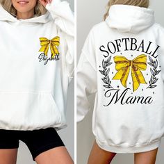 Personalized Softball Mama Hoodie,Custom Mama Softball Hoodie,Child Name Softball Game Season Hoodie,Sports Mama Hood,Softball Season Hoodie **Product Overview**   ⭐️Your child's safety is paramount--our Youth Hoodies are designed without drawstrings for enhanced security.⭐️   - Constructed from a balanced blend of 50% Cotton and 50% Polyester for ultimate comfort and resilience. - Features a medium-to-heavy weight fabric, providing durability and longevity. - Equipped with a tear-away label for Collegiate White Hoodie For Fall, White Collegiate Hoodie For Fall, White Fleece Hoodie For College, White Hoodie For Sports Events In Fall, White Team Spirit Hoodie For Game Day, White Letter Print Hoodie For Game Day, White Hoodie For Sports In Fan Apparel Style, White Fan Apparel Hoodie For Sports Events, White Hoodie For Sports Events