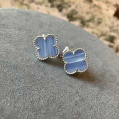 15mm Gemstone Clover Earrings, 925 Silver 18k White Gold Plated Luxury Hypoallergenic Silver Earrings, Luxury Silver Mother Of Pearl Earrings, Elegant Nickel-free Mother Of Pearl Jewelry, Luxury Hypoallergenic Sterling Silver Jewelry, Bangle Ring, Clover Earrings, Bangle Bracelets, 925 Silver, 18k Gold