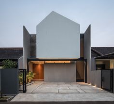 a modern house with an open front entrance