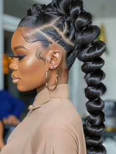 Ponytail Hairstyles For Black Women, Cornrows Natural, Side Shaved, Hair In A Ponytail, Undercut Hairstyle, Black Ponytail, Stylish Ponytail, Black Hair Updo Hairstyles, Party Make-up