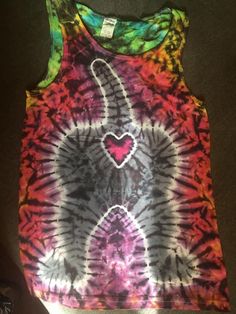 a tie dye shirt with a heart on it