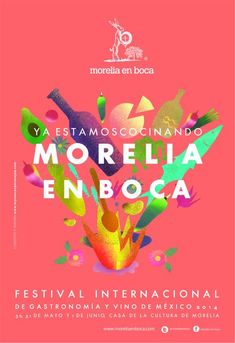 an event poster for the festival, with colorful shapes and colors on it's side